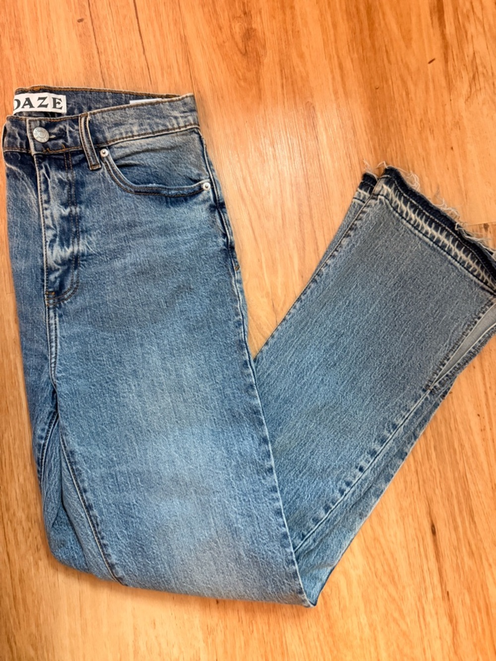 DAZE Women's Wide Leg Jeans - Light Blue Flare